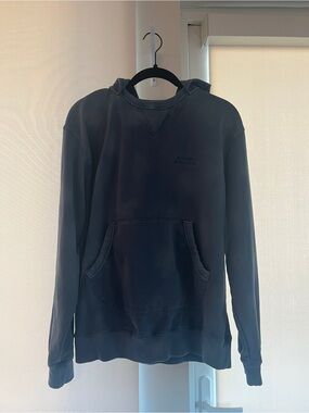 Washed Navy Crewneck Sweatshirt with Front Pocket